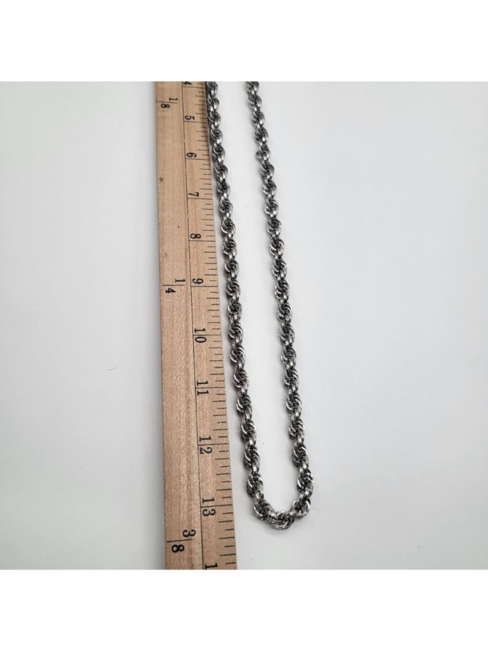 VTG Monet Silver Chunky Twisted Rope Chain Necklace Suzette #4721 with tag - Picture 8 of 9